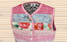Load image into Gallery viewer, Size 3 - Handmade Quilted Toddler / Child Vest - Fully Lined - 100% Cotton - in Pinks &amp; Florals - complete and ready to ship - OOAK
