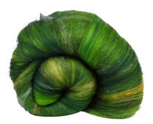 Load image into Gallery viewer, Carded Art Batt for Spinning - 118g - Merino Wool, Mixed Fibres, Sari Silk &amp; Sparkle
