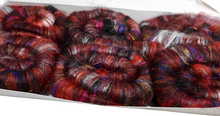 Load image into Gallery viewer, Rolags for Spinning - 98g -  Mixed Fibres, Wools, Silk, Recycled Sari Silk

