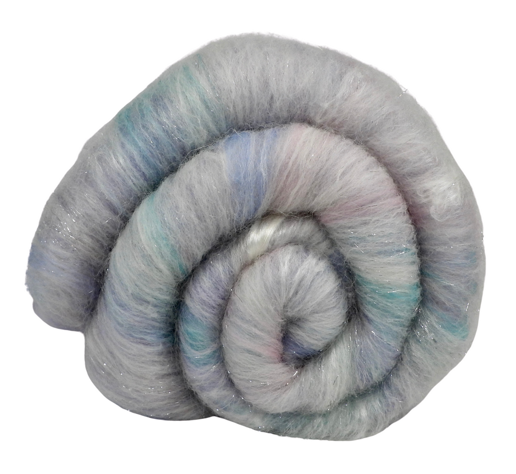 Carded Art Batt for Spinning - 133g - Mixed Fibres, Wools, Sparkle