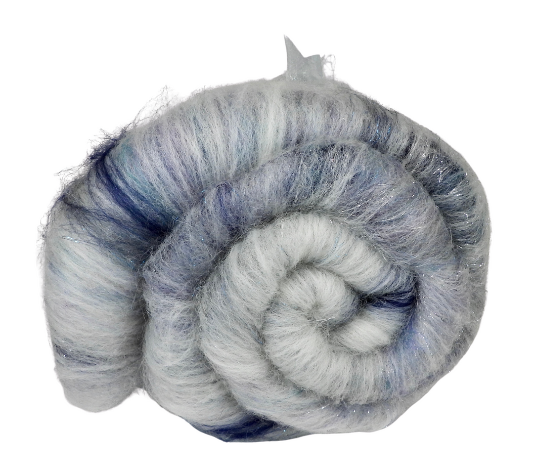 Carded Art Batt for Spinning - 111g - Mixed Fibres, Wools & Sparkle