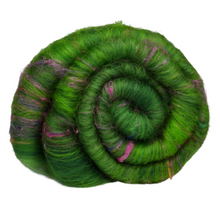 Load image into Gallery viewer, Carded Art Batt for Spinning - 95g - Merino Wool &amp; Recycled Sari Silk
