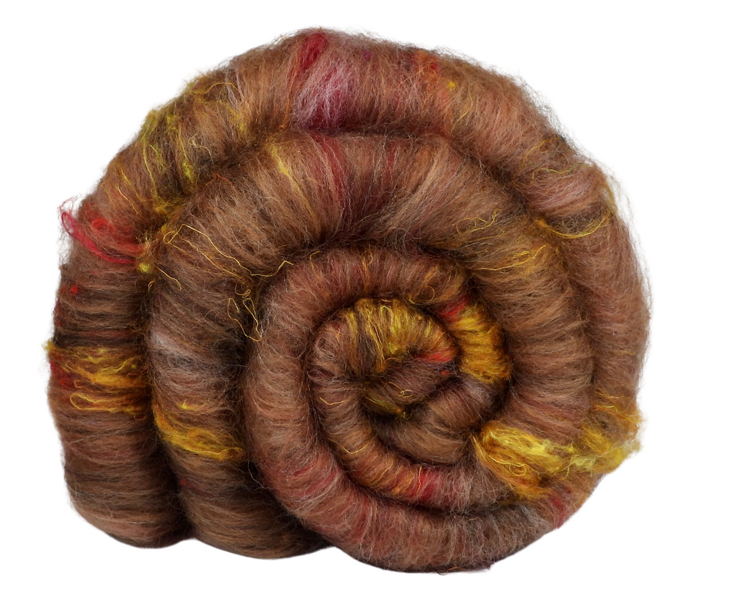 Carded Art Batt for Spinning - 112g - Mixed Fibres - Mostly Wools