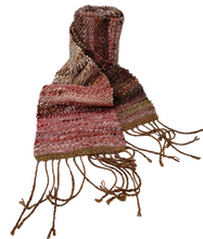 Load image into Gallery viewer, hand woven bulky scarf in handspun yarns

