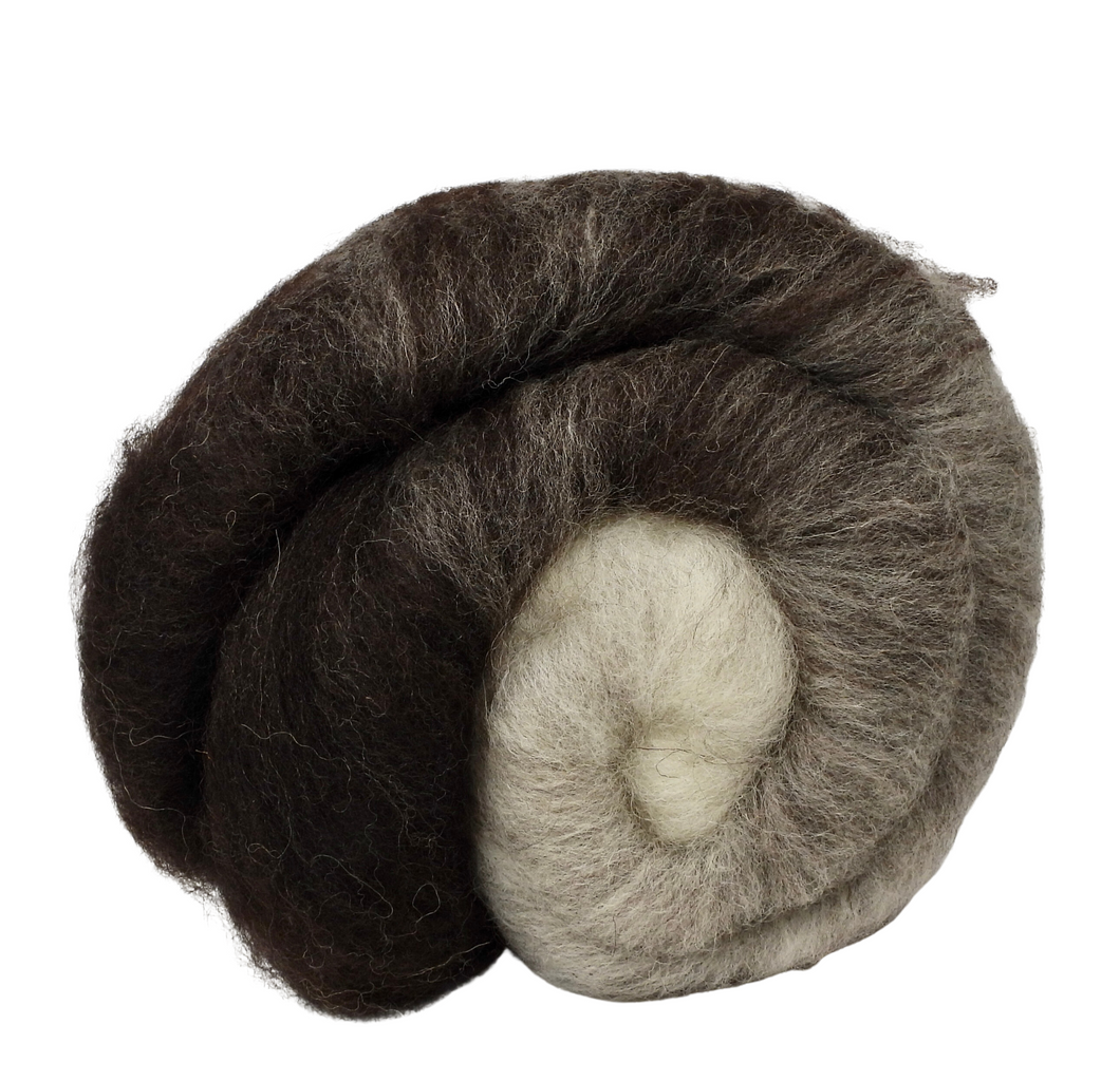 Shetland wool hand carded batt