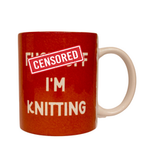 Load image into Gallery viewer, Red Fuck of I&#39;m knitting mug
