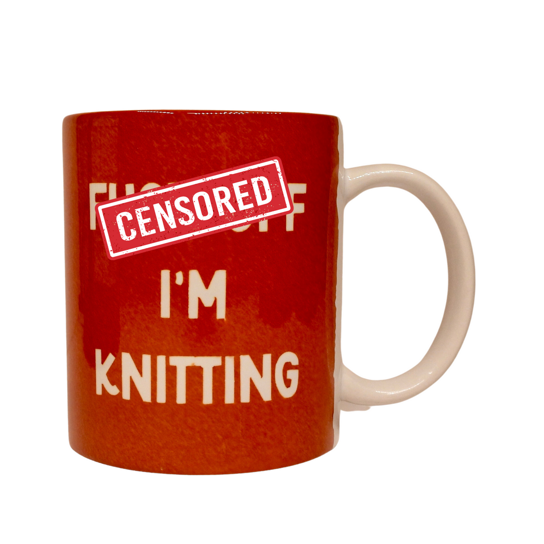 Red Fuck of I'm knitting mug