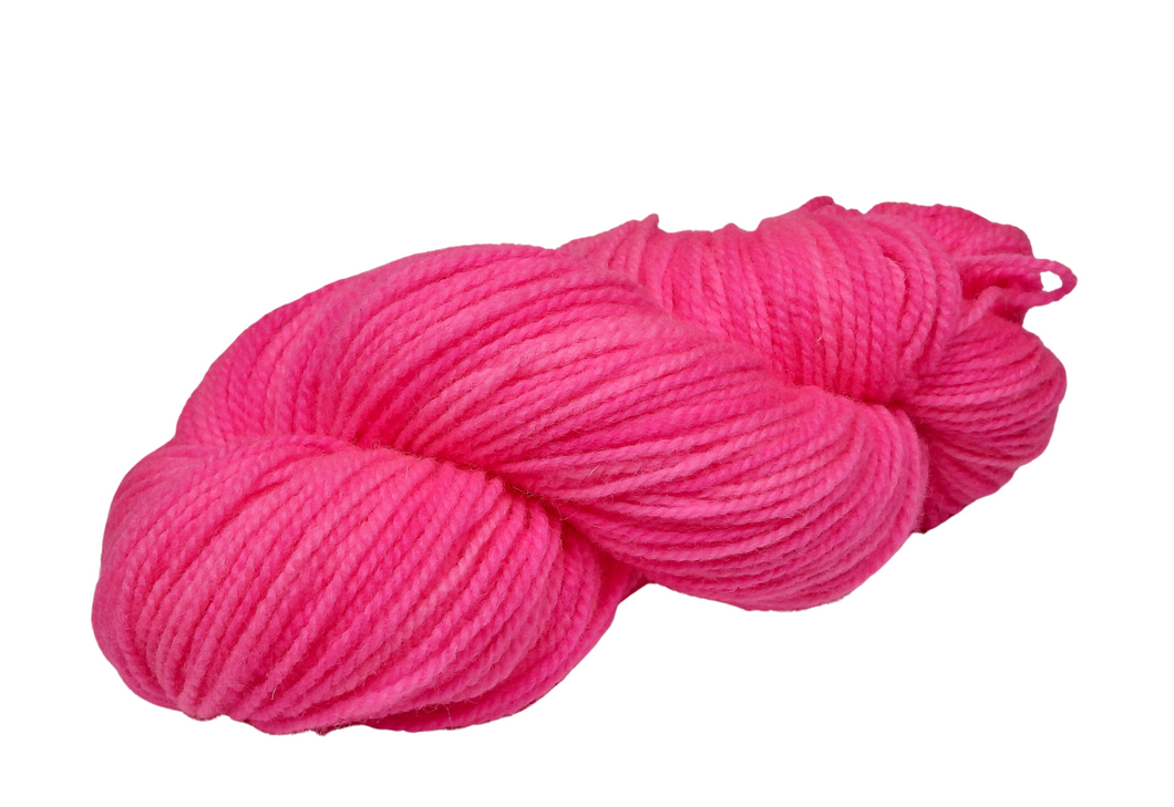 Hot pink rug hooking wool yarn