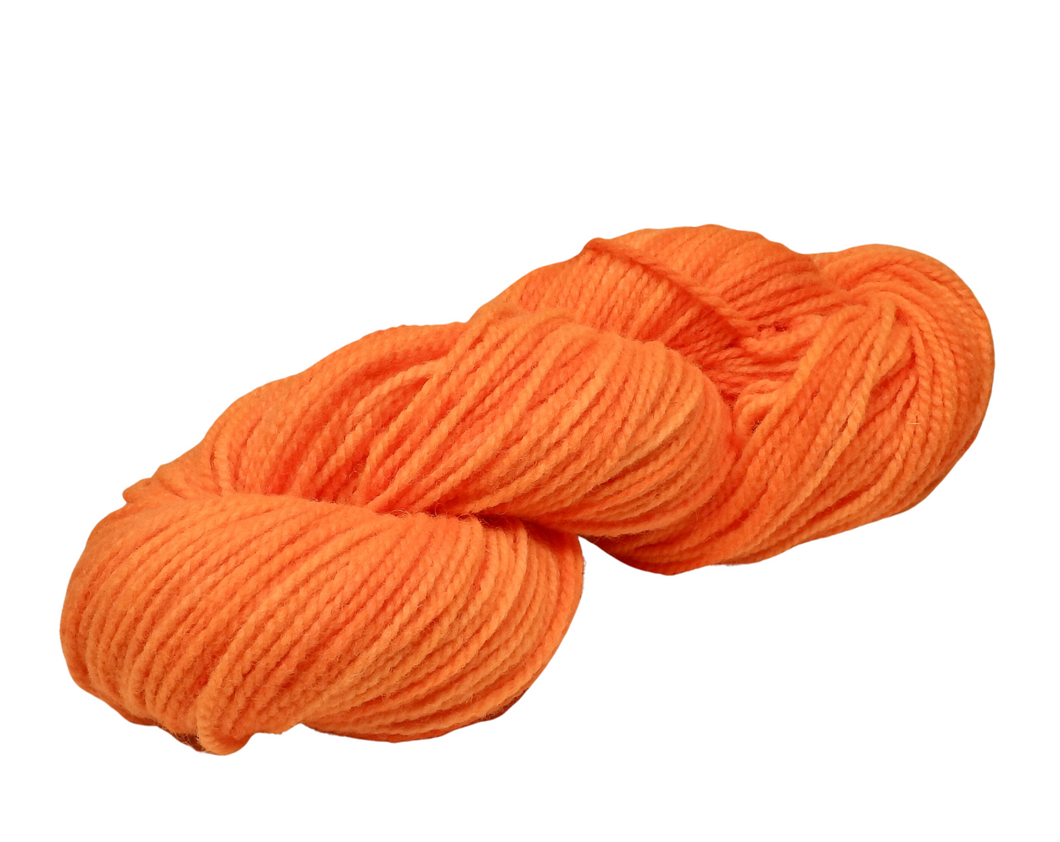 Bright Orange Hand Dyed Wool Yarn