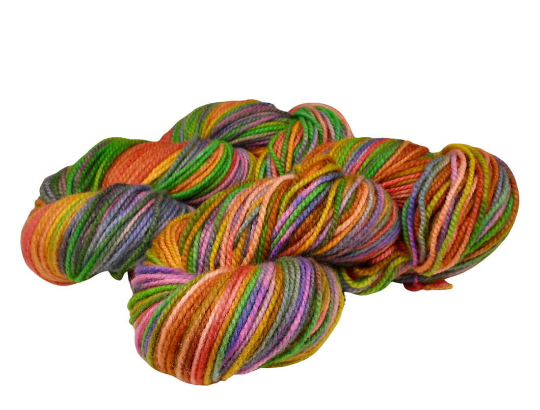 Variegated Hand Dyed Wool Yarn