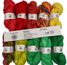 Load image into Gallery viewer, 10 PACK - Hand Dyed Mini Skeins - 100% Wool - Lot 27
