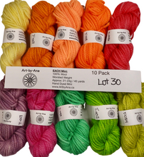 Load image into Gallery viewer, 10 PACK - Hand Dyed Mini Skeins - 100% Wool - Lot 30
