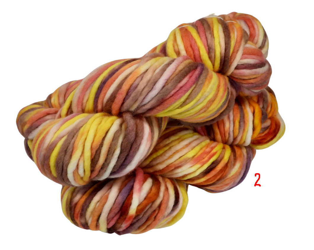 Hand Dyed Super Bulky Merino Wool (non-superwash) Single - TWO COLOURS left