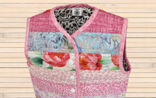 Load image into Gallery viewer, Size 3 - Handmade Quilted Toddler / Child Vest - Fully Lined - 100% Cotton - in Pinks &amp; Florals - complete and ready to ship - OOAK ***
