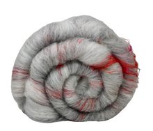 Load image into Gallery viewer, Carded Art Batt for Spinning - 121g - Mixed Fibres &amp; Wools, Recycled Sari Silk &amp; Sparkle
