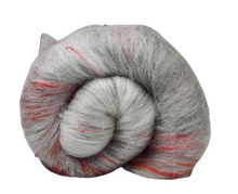 Load image into Gallery viewer, Carded Art Batt for Spinning - 121g - Mixed Fibres &amp; Wools, Recycled Sari Silk &amp; Sparkle
