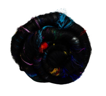 Load image into Gallery viewer, Carded Art Batt for Spinning - 105g - Mixed Fibres &amp; Wools, Recycled Sari Silk &amp; Tussah Silk
