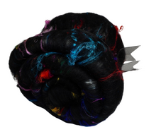 Load image into Gallery viewer, Carded Art Batt for Spinning - 105g - Mixed Fibres &amp; Wools, Recycled Sari Silk &amp; Tussah Silk
