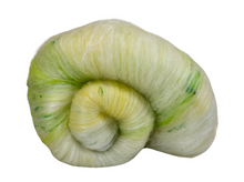 Load image into Gallery viewer, Carded Art Batt for Spinning - 97g - Mixed Wools &amp; Fibres, Tussah Silk &amp; Sari Silk
