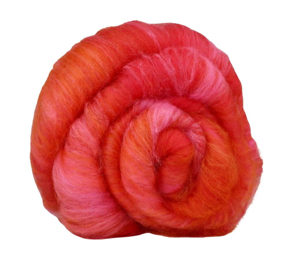 hand dyed wool carded batt