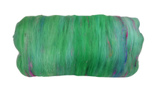 Load image into Gallery viewer, Carded Art Batt for Spinning - 114g - Mixed Dyed Wools &amp; Recycled Sari Silk - *NEW*
