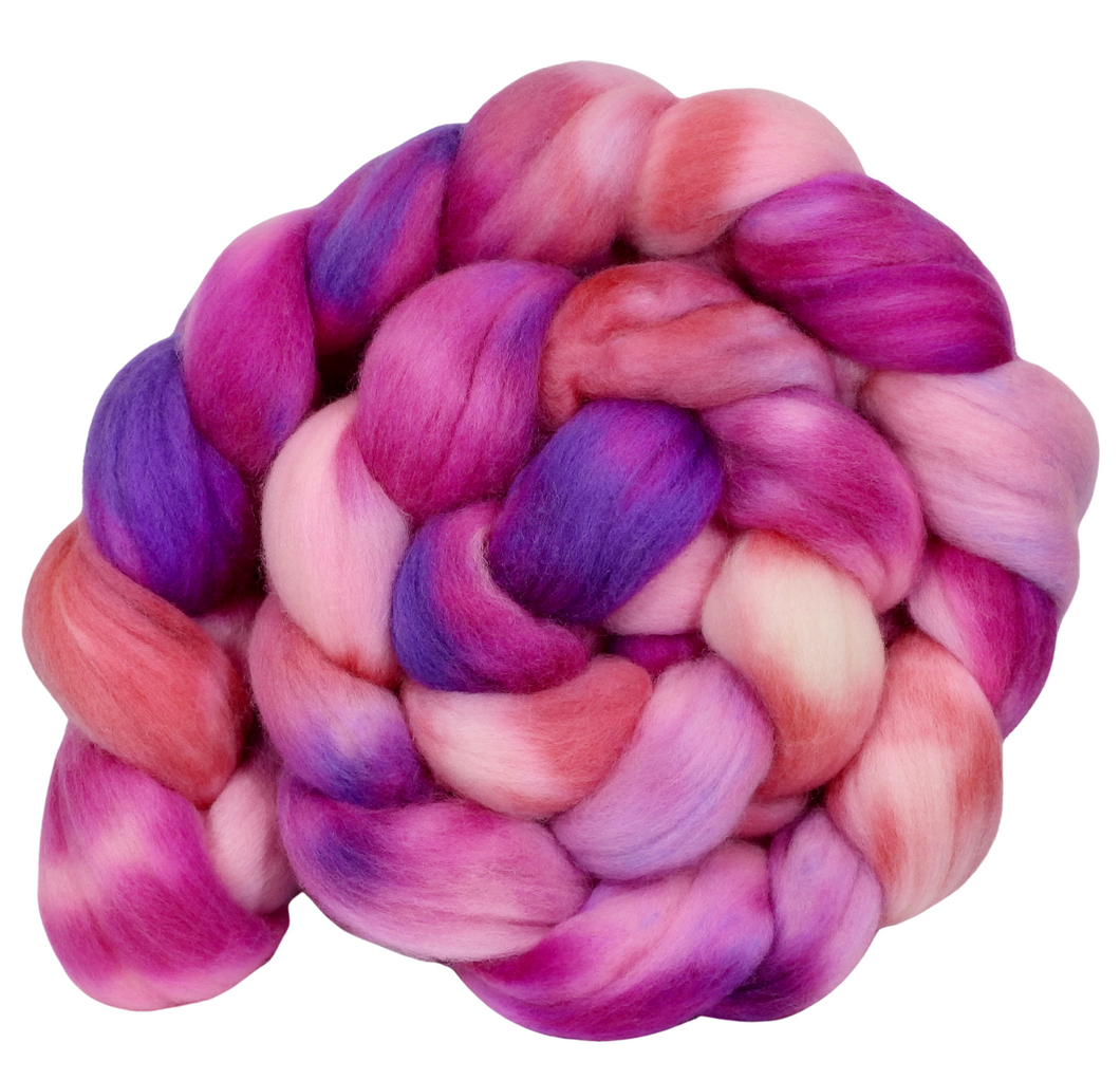 Hand Dyed Merino Top / 138g / Braid for Spinning