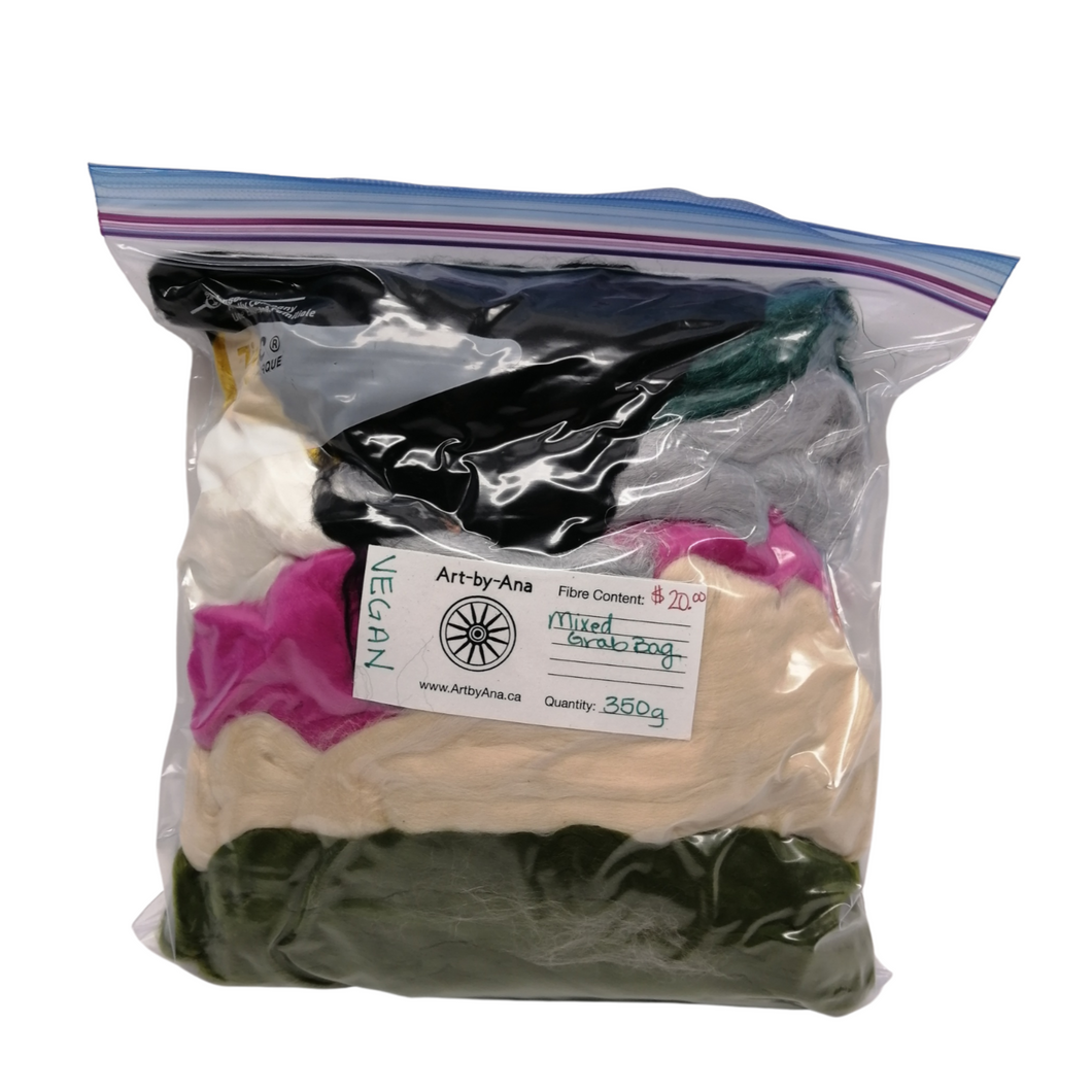 **VEGAN** MEDIUM SIZE Grab Bag Number 1 - Mixture of Fibres - NO animal Fibres - 350g