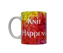 Load image into Gallery viewer, Mug - Fun Knitting Mug - Multi coloured with butterfly print
