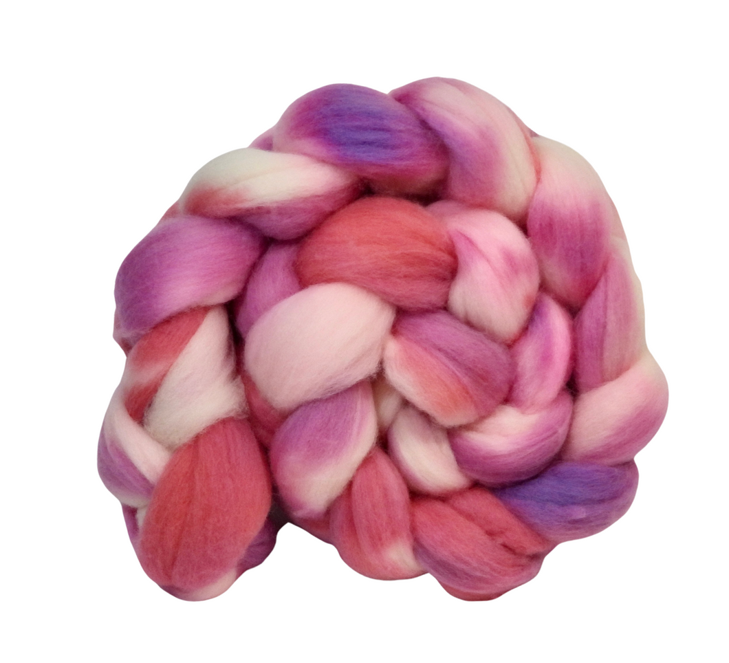 Hand Dyed Merino Top / 125g / Braid for Spinning