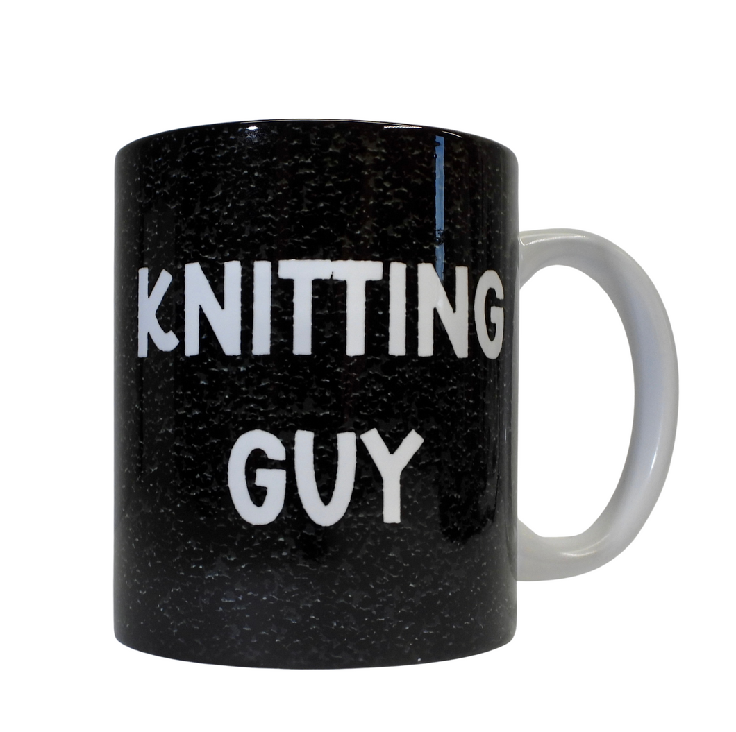 Knitting guy mug