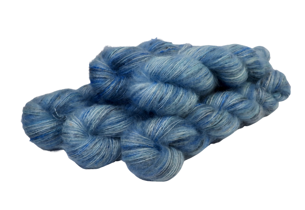 Hand dyed Fine Kid Mohair / Silk laceweight yarn