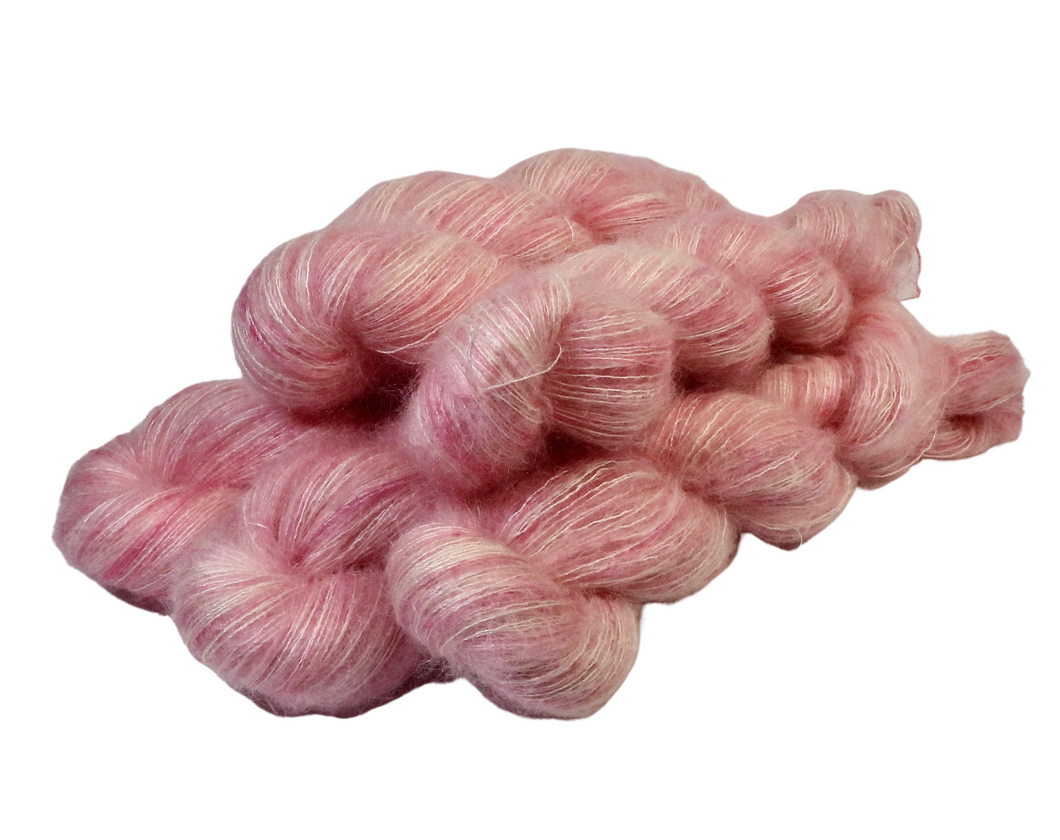 Pink Kid Mohair and Silk yarn