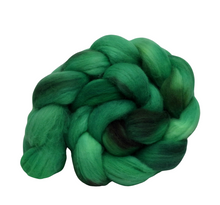 Load image into Gallery viewer, green hand dyed superwash merino wool

