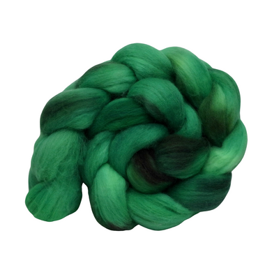 green hand dyed superwash merino wool