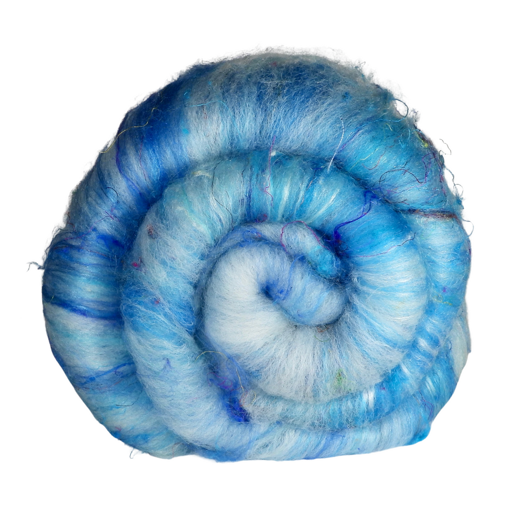 Carded Art Batt for Spinning - 109g - Mixed Fibres & Wools with some silk