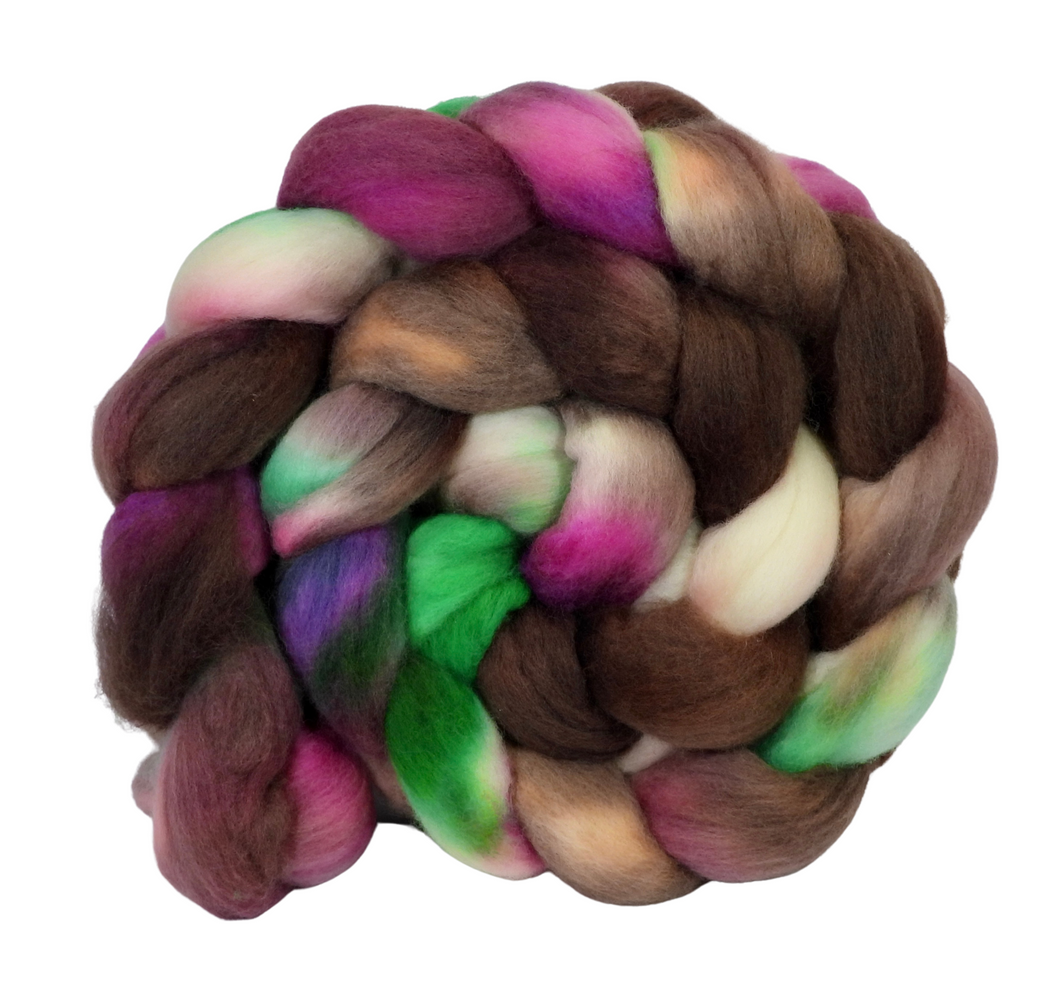 Hand Dyed Merino Top / 142g / Braid for Spinning
